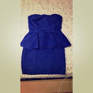Blue body-con dress